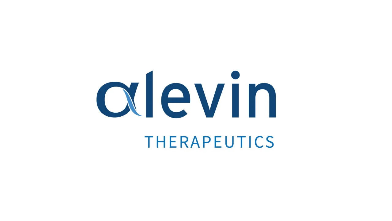 The alpha wordmark in navy, with THERAPEUTICS in a lighter blue