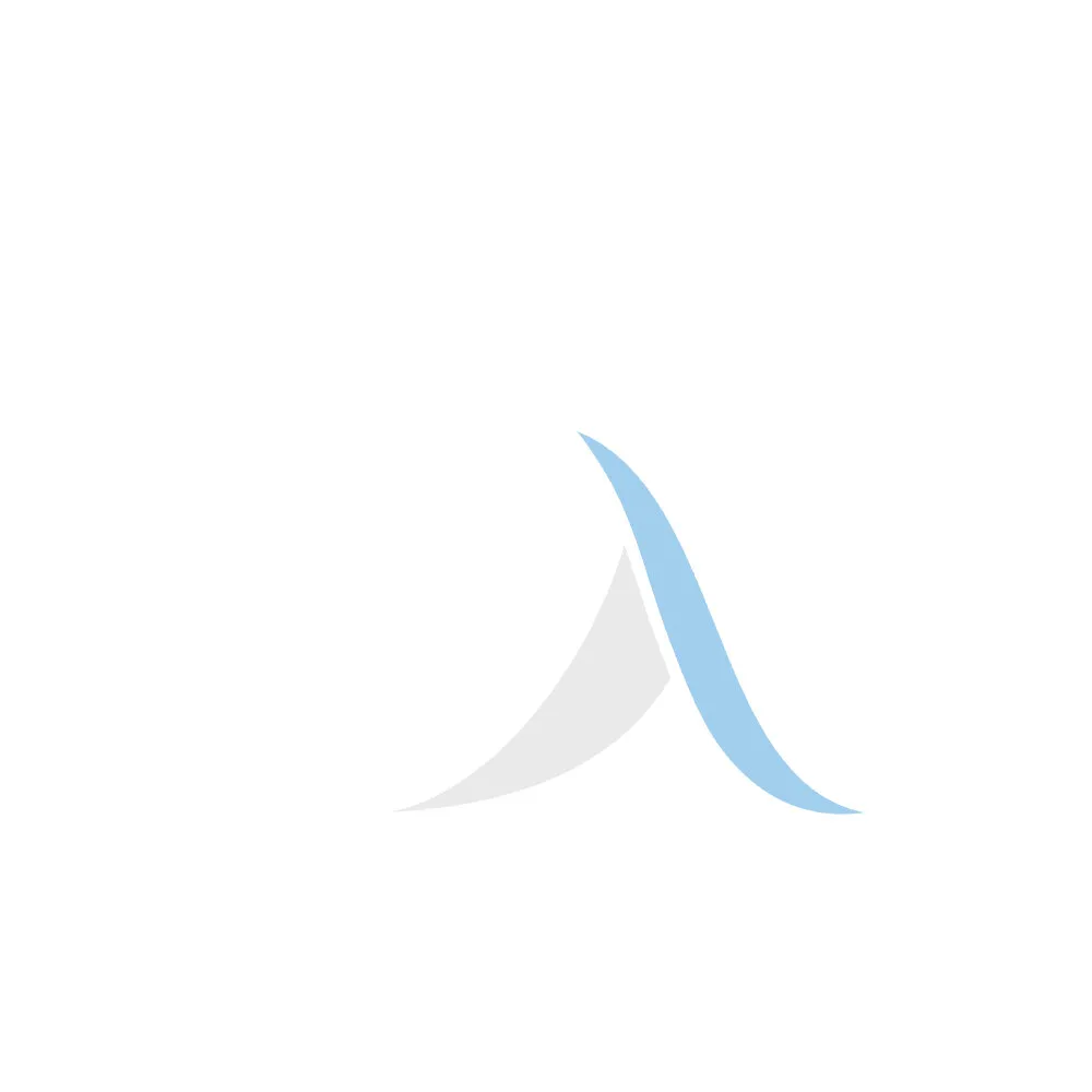 The pale watermark alpha: a light blue swoosh over pale grey