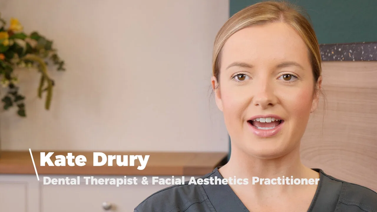 Kate Drury, Dental Therapist and Facial Aesthetics Practitioner, on the interview set