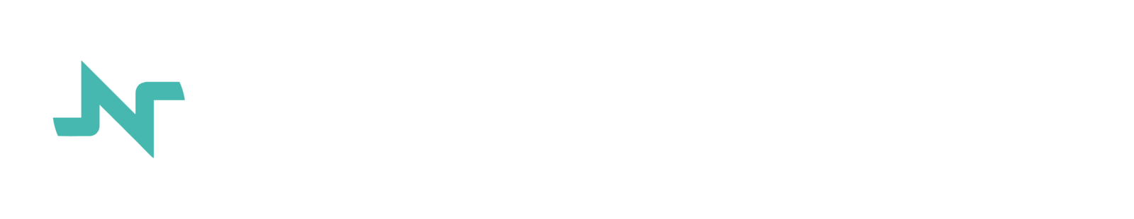 The logo reversed out in white on petrol, with the pulse line in teal