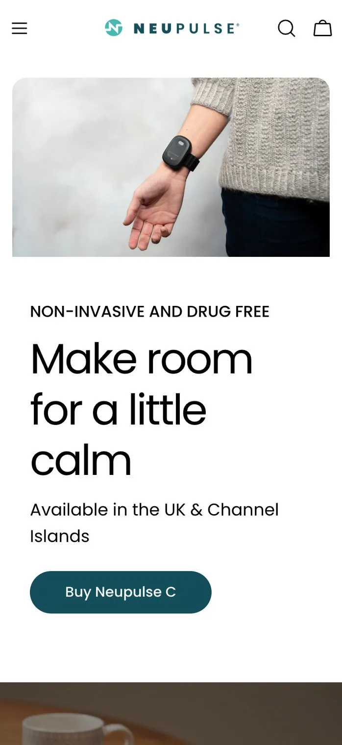 The same homepage on a phone