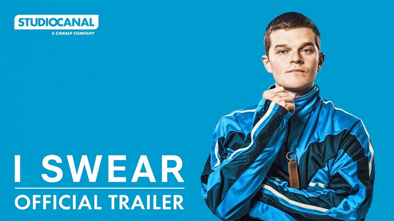 The I Swear official trailer’s title card, with the actor Robert Aramayo as John Davidson